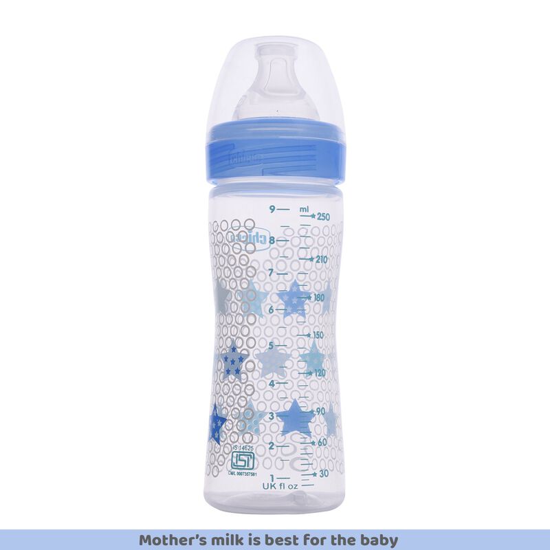 Well-Being Feeding Bottle (250ml, Medium) (Blue) image number 2